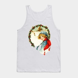 Vintage Christmas Snow Scene Tank Top